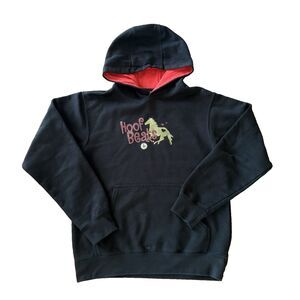 Girls Case IH International Harvester Black Hoodie Horse Sweatshirt Sz L 14/16